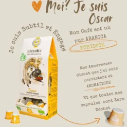 120 capsules nespresso® home compost en café bio d'ethiopie