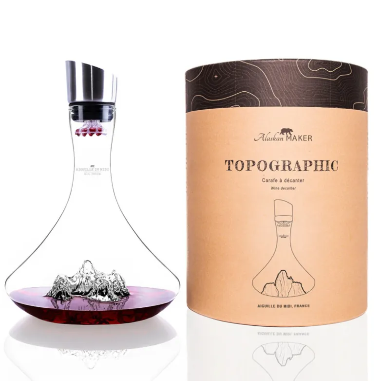Carafe à vin topographic : aiguille du midi