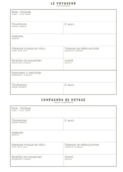 Carnet du voyageur à vélo