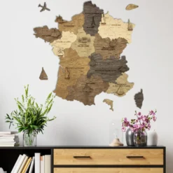 Carte de France murale en bois