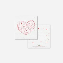 Carte à planter - le cœur en fleurs
