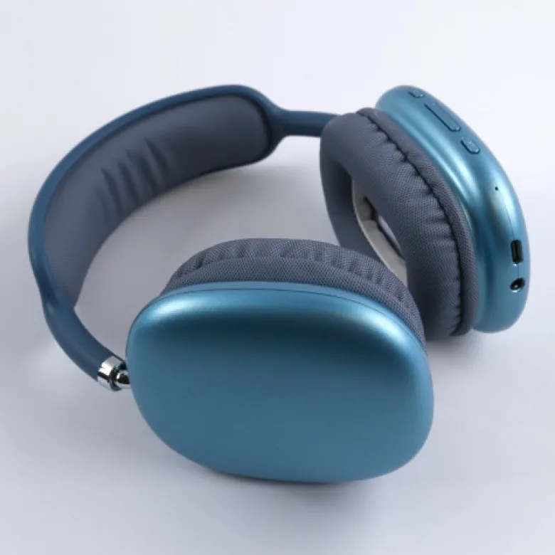 Casque bluetooth confort bleu-gris