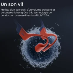 Casque à conduction osseuse étanche IP68 sans fil Shokz OpenSwim Pro