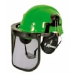 Casque de protection 3 en 1 visière grillagée oreillettes antibruit