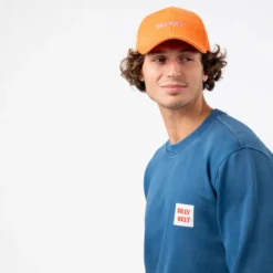 Casquette en velours orange