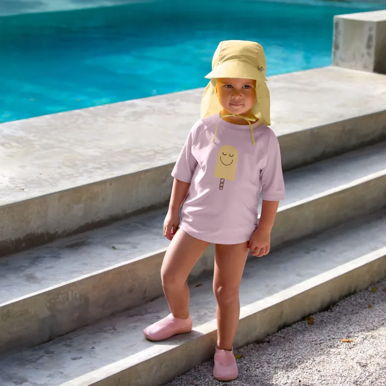 Casquette protège nuque anti-uv jaune pâle (7-12 mois)