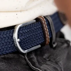 Ceinture tressée bleu ardoise - t1