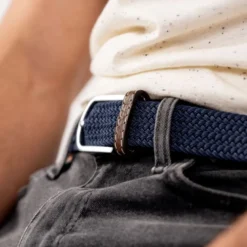 Ceinture tressée bleu ardoise - t2