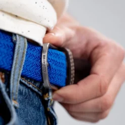 Ceinture tressée bleu grec - t1