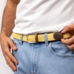 Ceinture tressée jaune topaze - t2