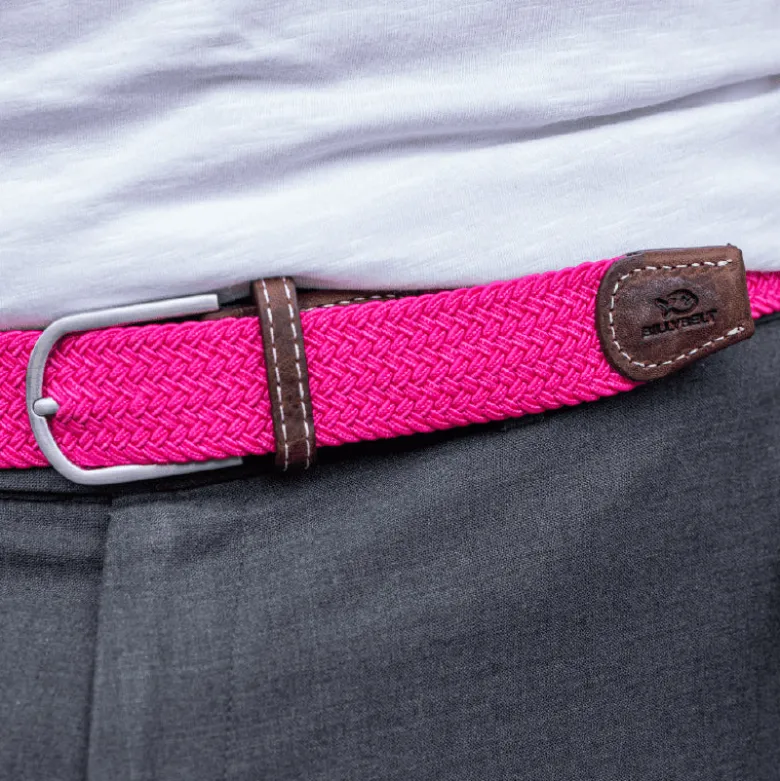 Ceinture tressée rose fuchsia - t1