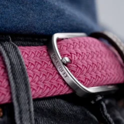 Ceinture tressée rose magenta - t1