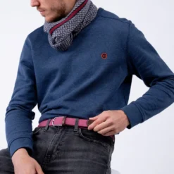 Ceinture tressée rose magenta - t1