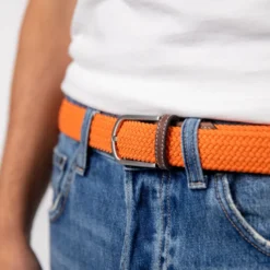 Ceinture tressée tangerine - t2