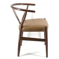 Chaise cuir bois marron - décoration