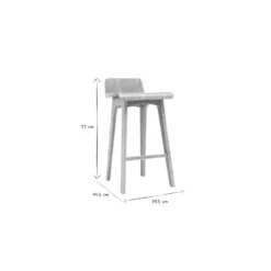 Chaise de bar bois naturel h65 cm baltik