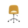 Chaise de bureau en tissu effet velours texturé jaune moutarde cosette