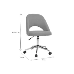 Chaise de bureau en tissu effet velours texturé jaune moutarde cosette