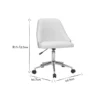 Chaise de bureau à roulettes blanc, bois clair et acier chromé quino