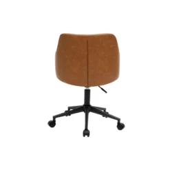 Chaise de bureau à roulettes marron et métal noir hemmy