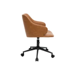 Chaise de bureau à roulettes marron et métal noir hemmy