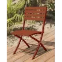 Chaise de jardin pliante en aluminium - terracotta