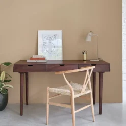 Chaise en bois de mindi assise tissée
