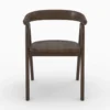 Chaise en bois d'hévéa foncé avec accoudoirs - hawa