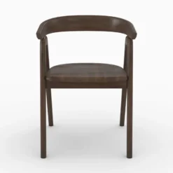 Chaise en bois d'hévéa foncé avec accoudoirs - hawa