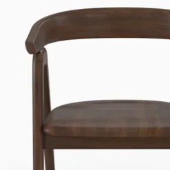 Chaise en bois d'hévéa foncé avec accoudoirs - hawa
