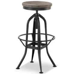Chaise haute tabouret bois marron -
