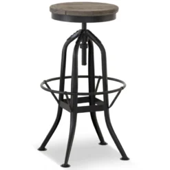 Chaise haute tabouret bois marron -