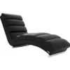 Chaise longue &nbsp; fauteuil noir et acier chromé taylor