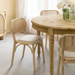 Chaise orme clair et cannage (lot de 2)