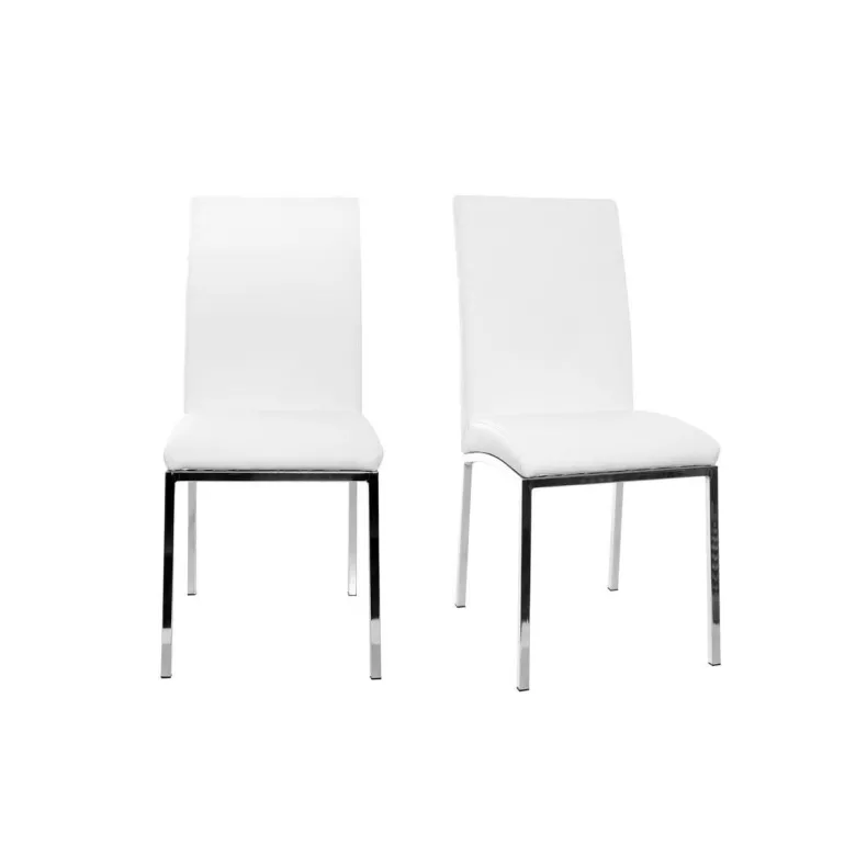 Chaises blanc et acier chromé (lot de 2) simea