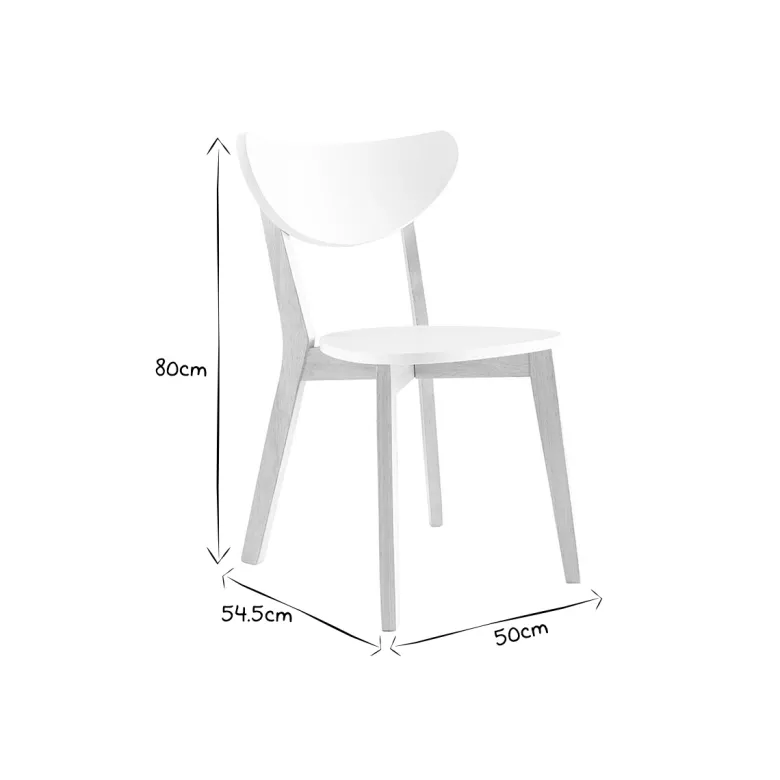 Chaises blanc et bois clair (lot de 2) leena