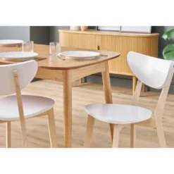 Chaises blanc et bois clair (lot de 2) leena