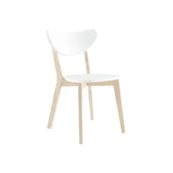Chaises blanc et bois clair (lot de 2) leena