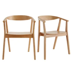 Chaises en bois clair (lot de 2) bahia