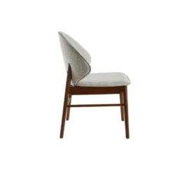 Chaises en tissu gris clair et bois foncé (lot de 2) spike
