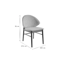 Chaises en tissu gris clair et bois foncé (lot de 2) spike