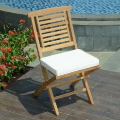 Chaises pliantes teck barbade lot de 2