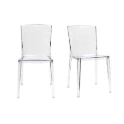 Chaises transparentes empilables intérieur - extérieur (lot de 2) island