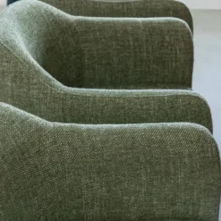 Chaise tissu vert pieds bois hêtre
