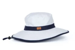 Chapeau mixte bord 10cm certifié anti-uv upf50+ et anti-chaleur marine 55/57