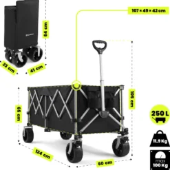 Chariot de transport pliable HyperMotion XXL 250 L