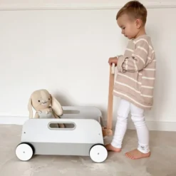 Chariot à jouets en bois mamabrum avec remorque à tirer pour enfant