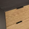 Charlie - commode bois marron et noire 3 tiroirs pin pieds métal