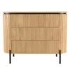 Charlie - commode bois 3 tiroirs style rétro pin marron