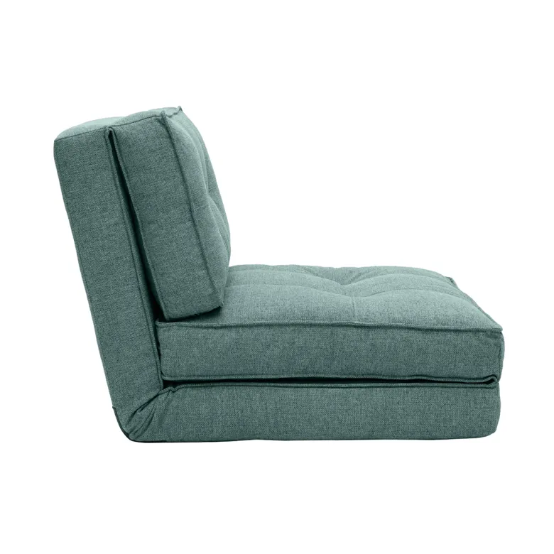 Chauffeuse 1 place convertible en tissu vert de gris sally